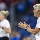 Pia Sundhage a apprécié l'état d'esprit de ses joueuses malgré la défaite. KEYSTONE/MICHAEL BUHOLZER